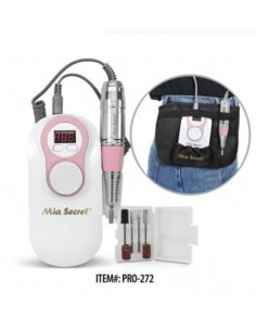 Torno eléctrico portátil blanco y rosa