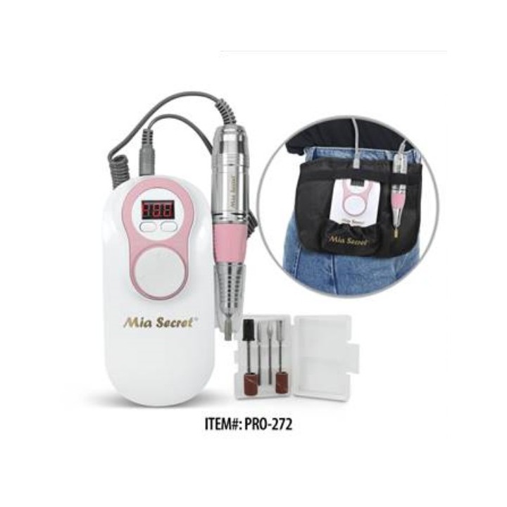 Torno eléctrico portátil blanco y rosa