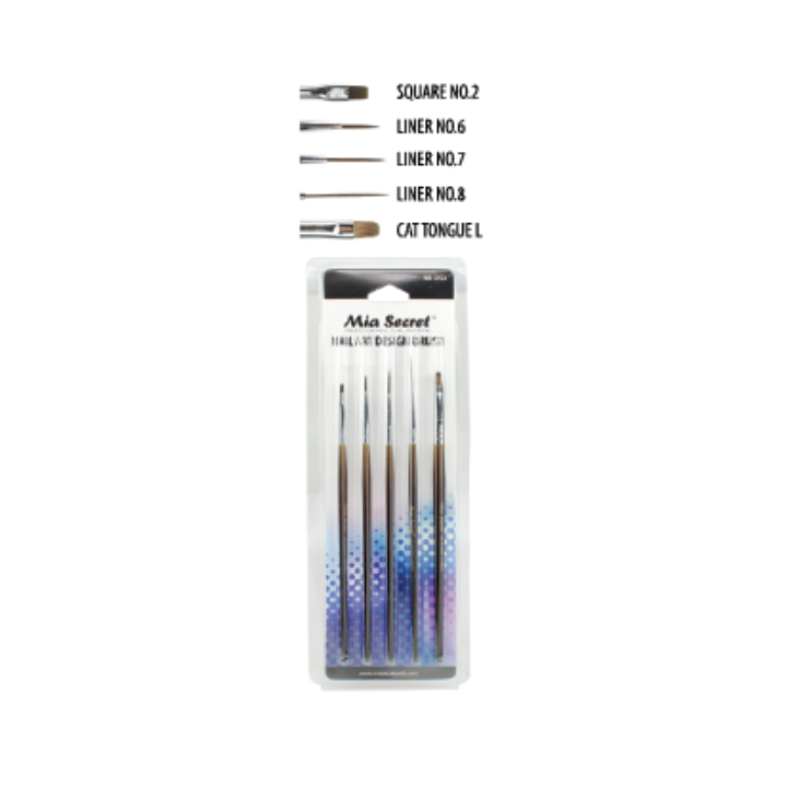 Estuche de 5 pinceles kolinsky  de calidad para realizar decoraciones