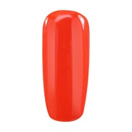 Decoration gel for nails hot coral, orange red.