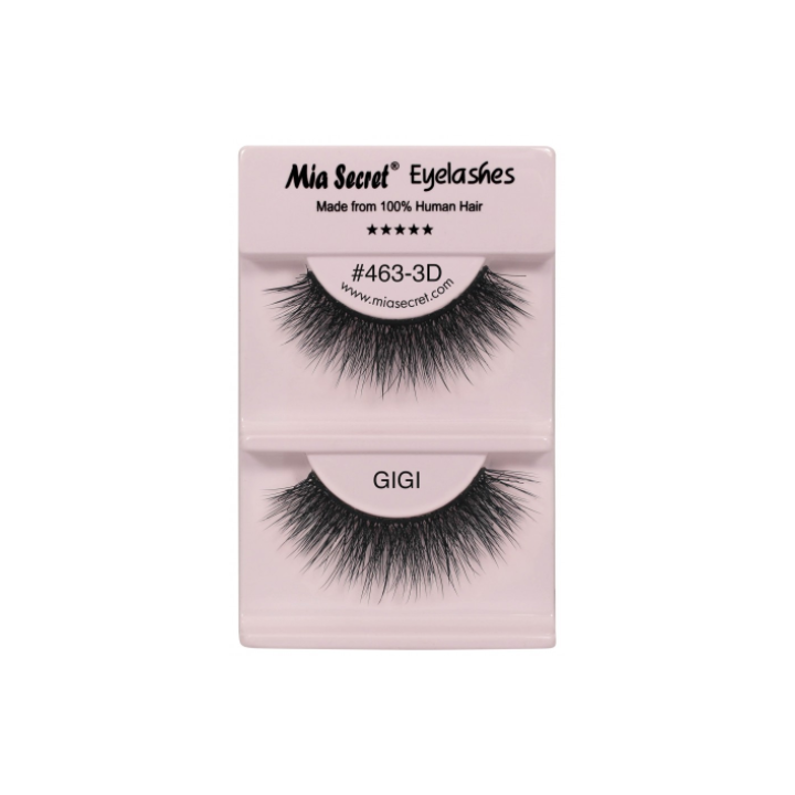 Pestañas de tira o banda Gigi, hechas 100% con cabello humano.