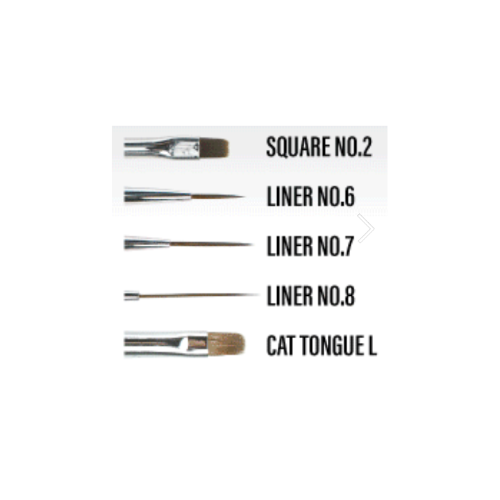 Estuche de 5 pinceles kolinsky  de calidad para realizar decoraciones