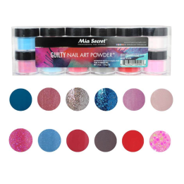 acrilico para uñas de colores guilty mate y con purpurina y decoracio