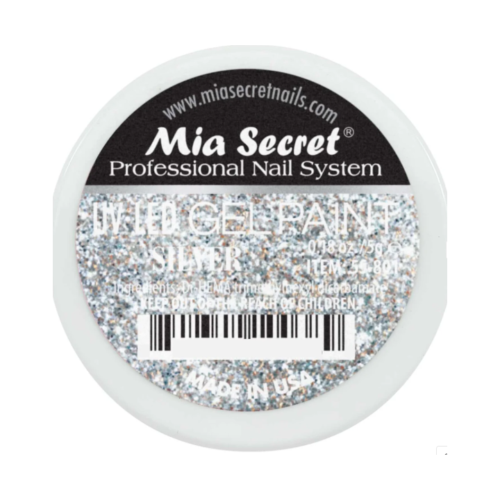 Gel decorativo para unhas cor SILVER , prata. Arte de unhas para manicu