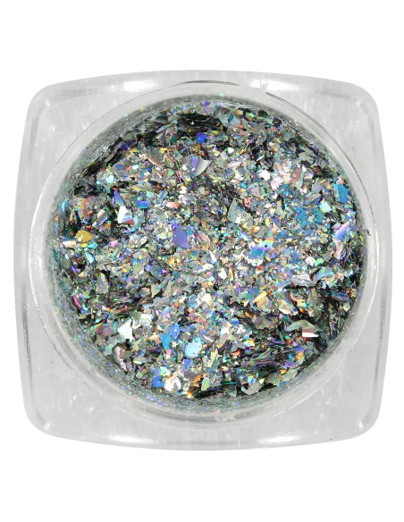 Metallic Flakes plata tornasol