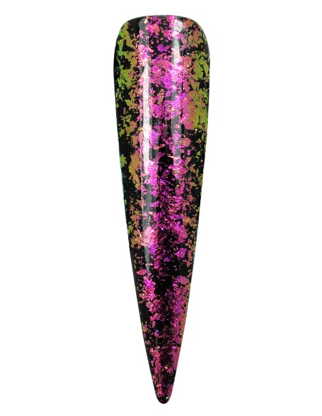 Metallic Flakes dorados reflejo rosa
