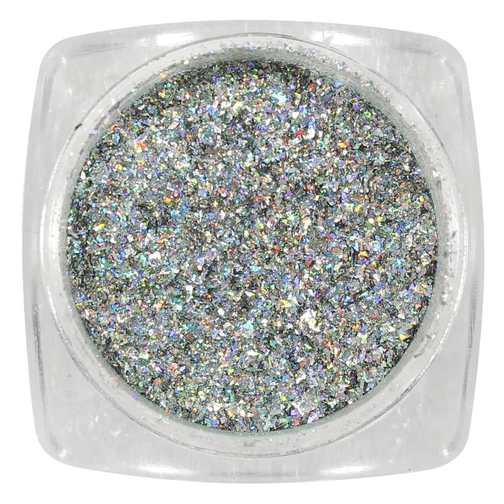 decoracion para uñas plata holográfica