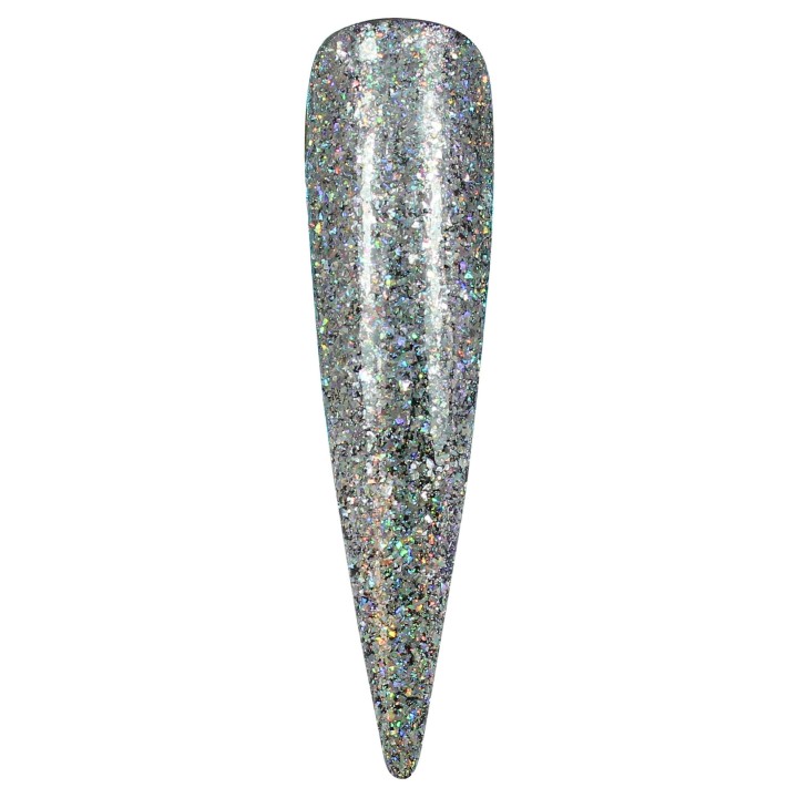 decoracion para uñas plata holográfica