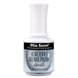 Semi-permanent nail polish with cat's eye effect