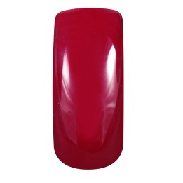 Esmalte semipermanente vermelho de longa duração.