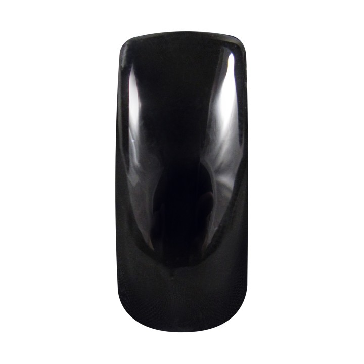 Esmalte semipermanente color negro de larga duración.