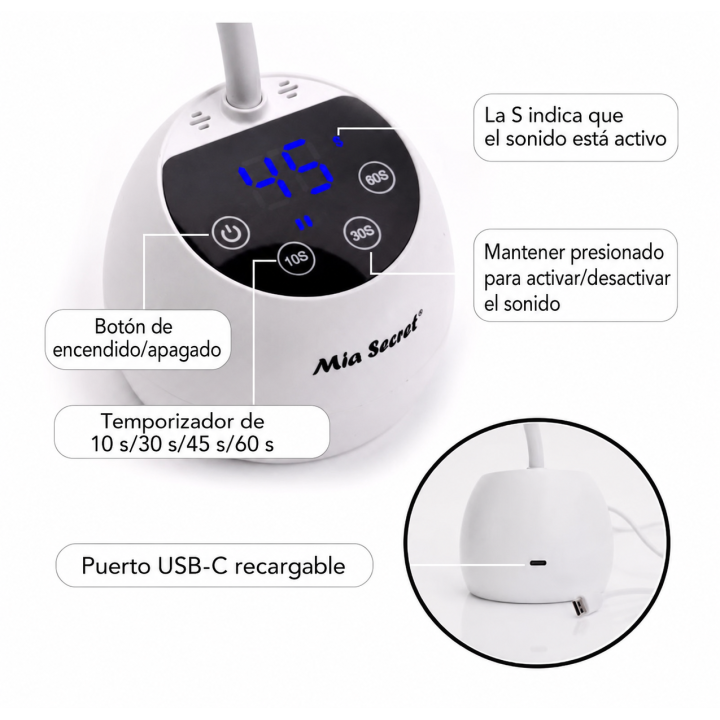 Lampara UV/LED 36W para tips de Gel