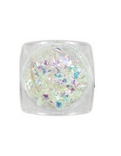 Flakes blanco reflejos morados