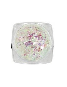 Flakes blanco reflejos lilas