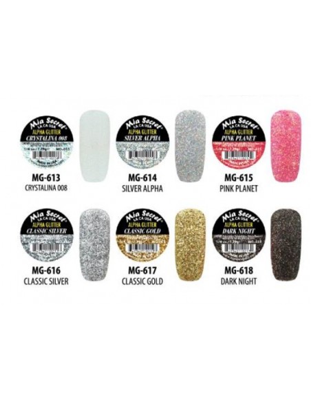 Mia Secret Alpha Glitter Collection - .25 oz (Crystalina)